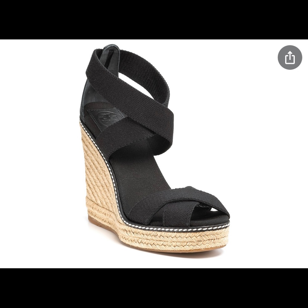 Tory Burch Adonis Elastic High Wedge Espadrille 6B